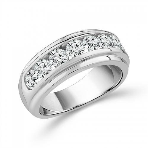 Novello Lab-grown Diamonds Round Channel-set Band 2.10 Ct. T.w. in 14K White Gold