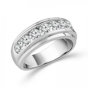 Novello Lab-grown Diamonds Round Channel-set Band 2.10 Ct. T.w. in 14K White Gold