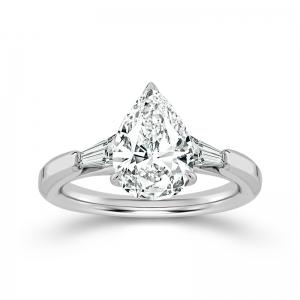 Novello Lab-grown Diamonds Pear Bridal Ring - 2.57 Ct. T.w. in 14K White Gold (IGI-certified Diamonds)