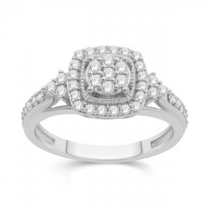 Love Spell Lab-grown Diamonds Halo Ring 0.50 Ct. T.w. in Sterling Silver