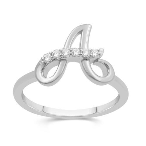 Love Spell Lab-grown Diamonds Letter A Initial Ring 0.10 Ct. T.w. in Sterling Silver