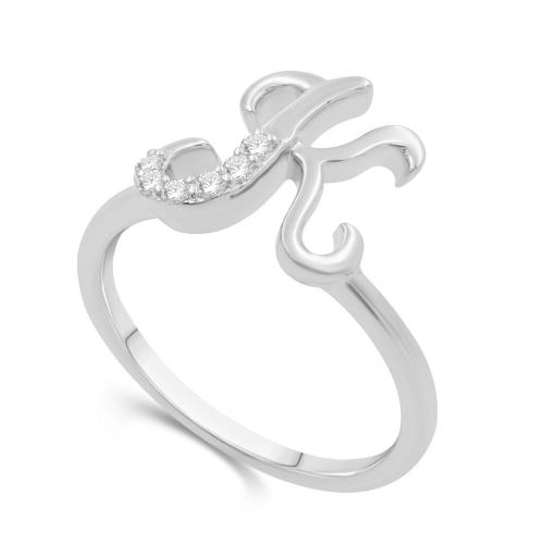 Love Spell Lab-grown Diamonds Letter K Initial Ring 0.10 Ct. T.w. in Sterling Silver