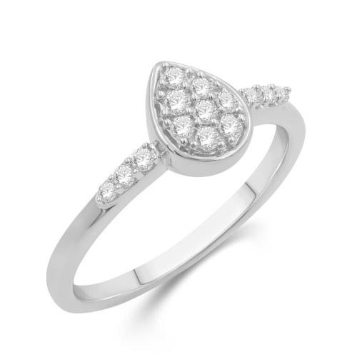Love Spell Lab-grown Diamonds Pear Composite Ring 0.25 Ct. T.w. in Sterling Silver