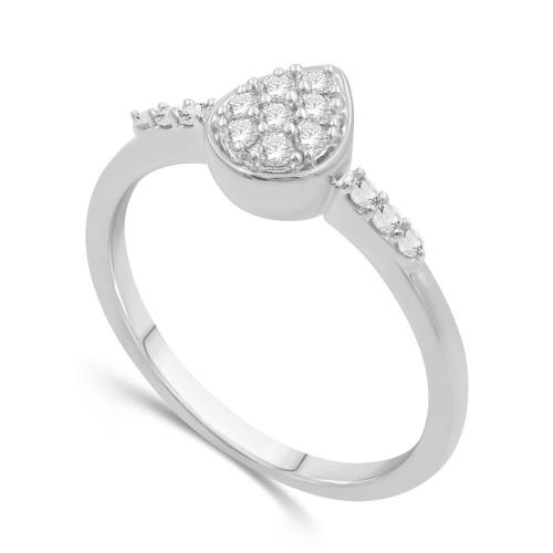 Love Spell Lab-grown Diamonds Pear Composite Ring 0.25 Ct. T.w. in Sterling Silver