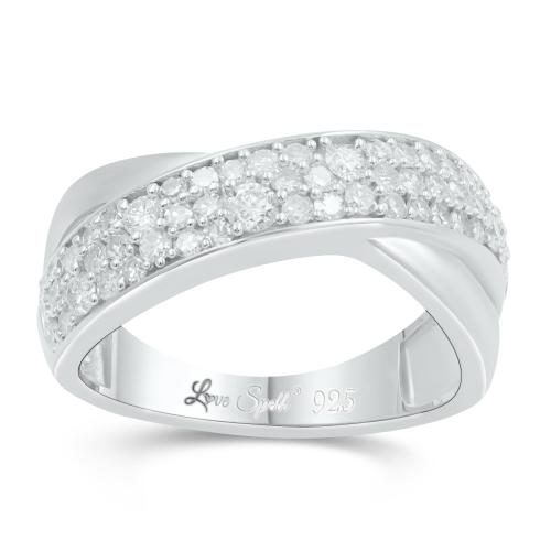 Love Spell Lab-grown Diamonds Band 0.80 Ct. T.w. in Sterling Silver
