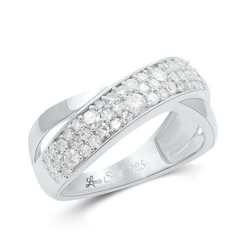 Love Spell Lab-grown Diamonds Band 0.80 Ct. T.w. in Sterling Silver