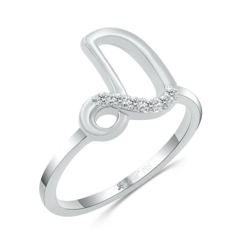 Love Spell Lab-grown Diamonds Letter D Initial Ring 0.10 Ct. T.w. in Sterling Silver