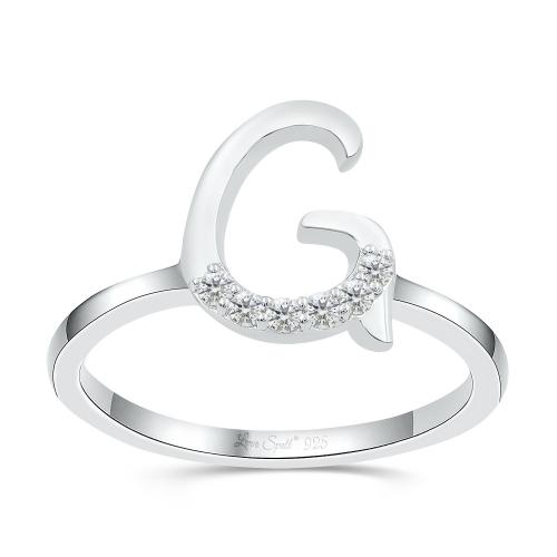 Love Spell Lab-grown Diamonds Letter G Initial Ring 0.10 Ct. T.w. in Sterling Silver