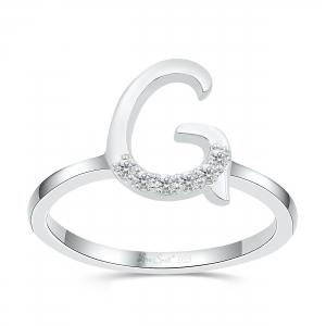 Love Spell Lab-grown Diamonds Letter G Initial Ring 0.10 Ct. T.w. in Sterling Silver