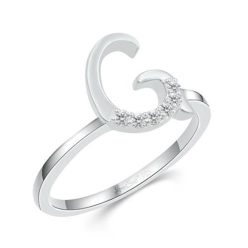 Love Spell Lab-grown Diamonds Letter G Initial Ring 0.10 Ct. T.w. in Sterling Silver