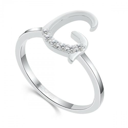 Love Spell Lab-grown Diamonds Letter G Initial Ring 0.10 Ct. T.w. in Sterling Silver