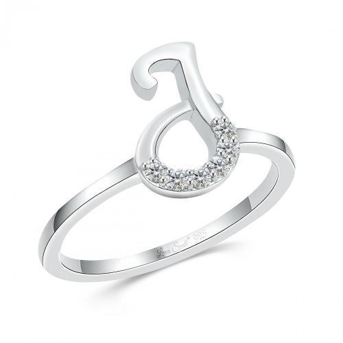 Love Spell Lab-grown Diamonds Letter J Initial Ring 0.10 Ct. T.w. in Sterling Silver
