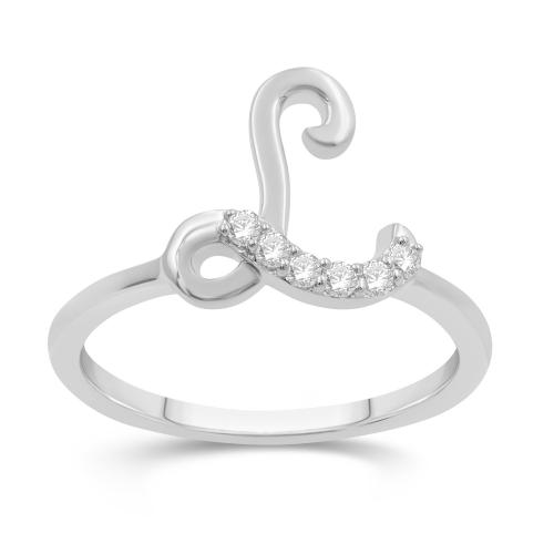 Love Spell Lab-grown Diamonds Letter I Initial Ring 0.10 Ct. T.w. in Sterling Silver