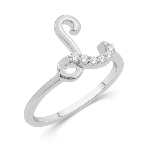 Love Spell Lab-grown Diamonds Letter I Initial Ring 0.10 Ct. T.w. in Sterling Silver