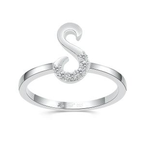 Love Spell Lab-grown Diamonds Letter S Initial Ring 0.10 Ct. T.w. in Sterling Silver