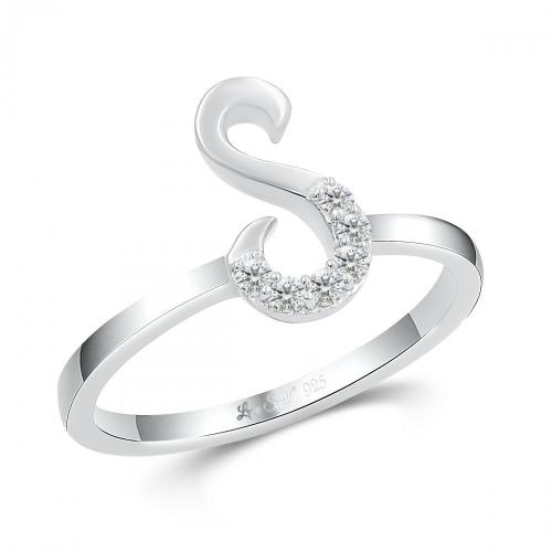 Love Spell Lab-grown Diamonds Letter S Initial Ring 0.10 Ct. T.w. in Sterling Silver