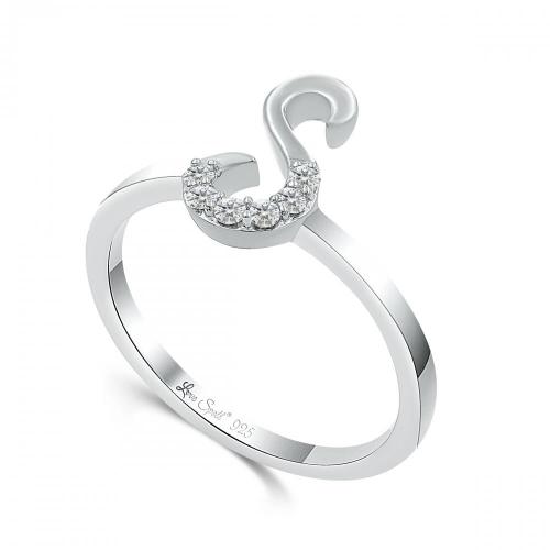 Love Spell Lab-grown Diamonds Letter S Initial Ring 0.10 Ct. T.w. in Sterling Silver