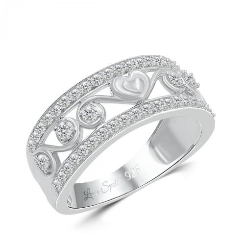 Love Spell Lab-grown Diamonds 2-row Band 0.50 Ct. T.w. in Sterling Silver