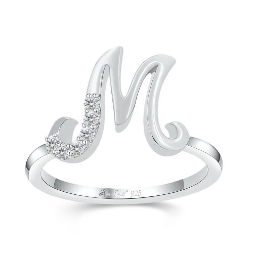 Love Spell Lab-grown Diamonds Letter M Initial Ring 0.10 Ct. T.w. in Sterling Silver