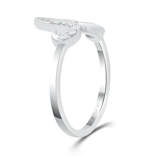Love Spell Lab-grown Diamonds Letter M Initial Ring 0.10 Ct. T.w. in Sterling Silver