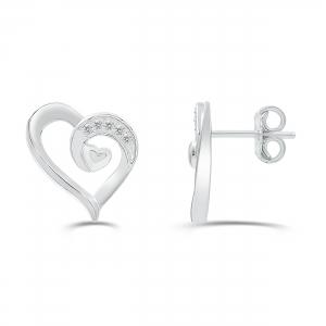 Love Spell Lab-grown Diamonds Heart Studs 0.1 Ct. T.w. in Sterling Silver