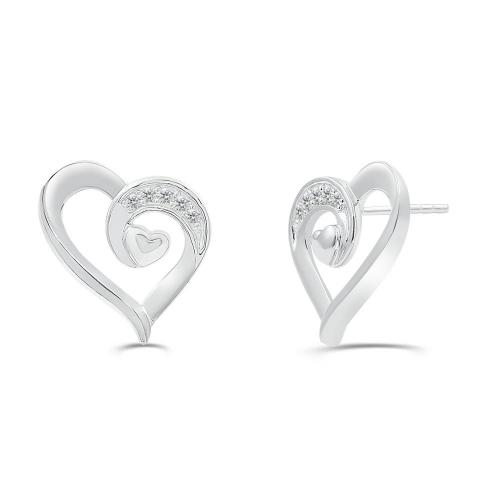 Love Spell Lab-grown Diamonds Heart Studs 0.1 Ct. T.w. in Sterling Silver