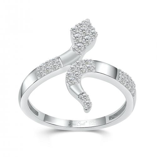 Love Spell Lab-grown Diamonds Serpent Ring 0.30 Ct. T.w. in Sterling Silver
