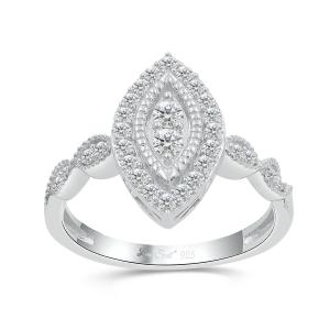 Love Spell Lab-grown Diamonds Halo Ring 0.50 Ct. T.w. in Sterling Silver