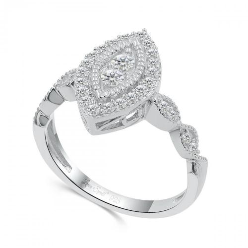 Love Spell Lab-grown Diamonds Halo Ring 0.50 Ct. T.w. in Sterling Silver