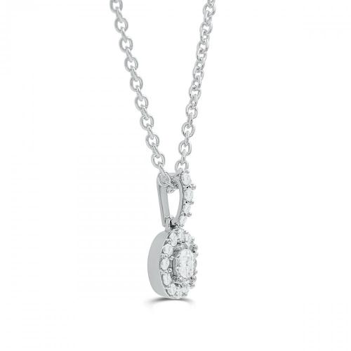 Love Spell Lab-grown Diamonds Round Halo Pendant 0.35 Ct. T.w. in Sterling Silver