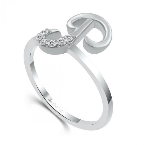 Love Spell Lab-grown Diamonds Letter P Initial Ring 0.10 Ct. T.w. in Sterling Silver