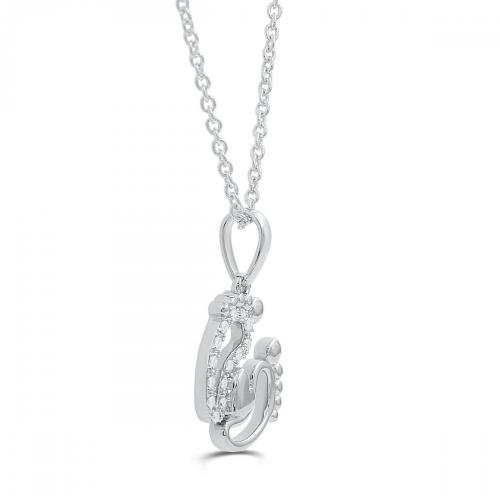 Love Spell Lab-grown Diamonds Baby Feet Heart Pendant 0.10 Ct. T.w. in Sterling Silver