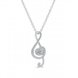 Love Spell Lab-grown Diamonds Musical Note Pendant 0.10 Ct. T.w.
in Sterling Silver