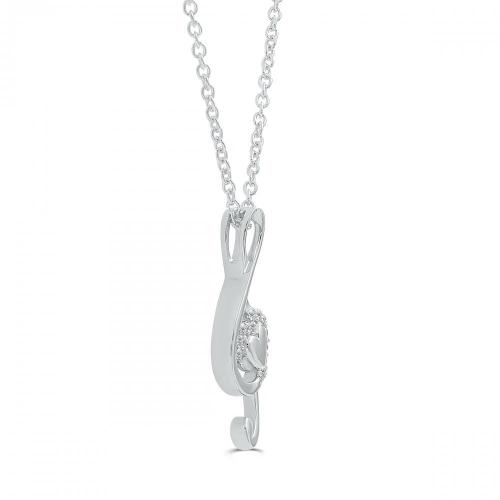 Love Spell Lab-grown Diamonds Musical Note Pendant 0.10 Ct. T.w.
in Sterling Silver
