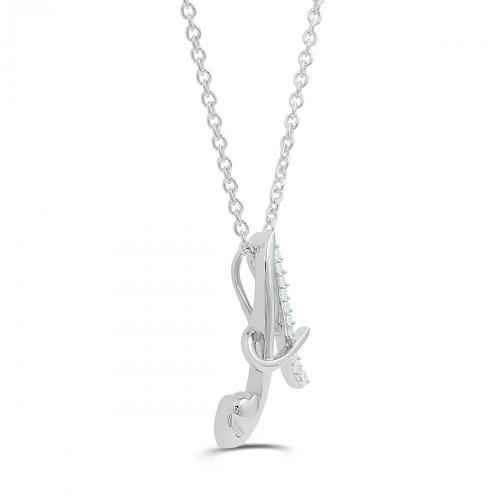 Love Spell Lab-grown Diamonds Letter A Initial Pendant 0.10 Ct. T.w. in Sterling Silver