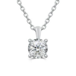 Love Spell Lab-grown Diamonds Round Solitiare Pendant 0.50 Ct. T.w. in Sterling Silver