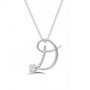 Love Spell Lab-grown Diamonds Letter D Initial Pendant 0.10 Ct. T.w. in Sterling Silver
