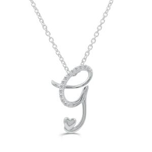 Love Spell Lab-grown Diamonds Letter G Initial Pendant 0.10 Ct. T.w. in Sterling Silver