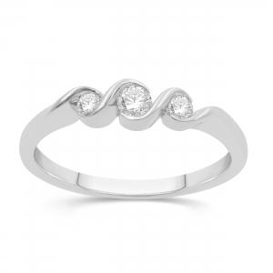 Love Spell Lab-grown Diamonds 3-stone Band 0.25 Ct. T.w. in Sterling Silver