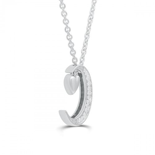 Love Spell Lab-grown Diamonds Moon Heart Pendant 0.25 Ct. T.w. in Sterling Silver