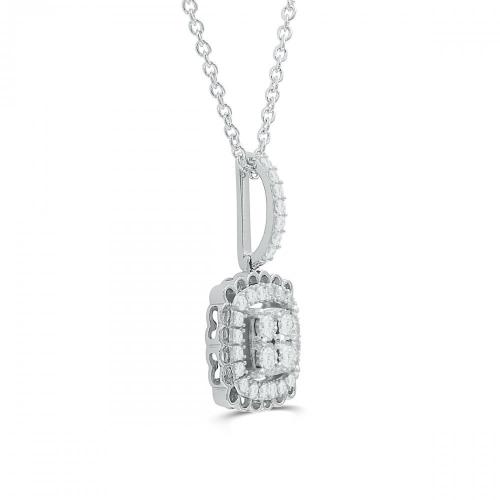 Love Spell Lab-grown Diamonds Halo Pendant 0.50 Ct. T.w. in Sterling Silver