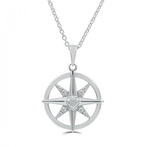 Love Spell Lab-grown Diamonds Star Logo Pendant 0.10 Ct. T.w. in Sterling Silver