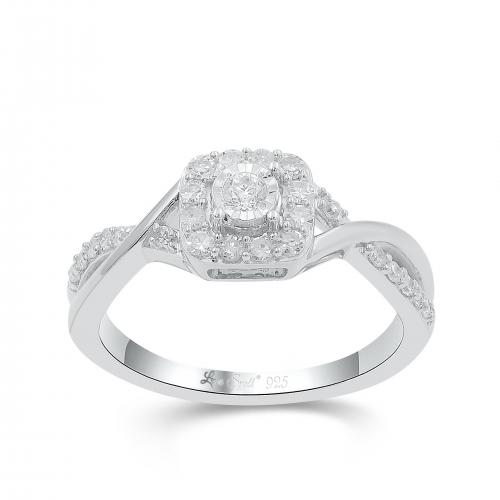 Love Spell Lab-grown Diamonds Halo Infinity Ring 0.35 Ct. T.w. in Sterling Silver