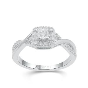 Love Spell Lab-grown Diamonds Halo Infinity Ring 0.35 Ct. T.w. in Sterling Silver