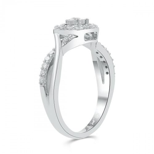 Love Spell Lab-grown Diamonds Halo Infinity Ring 0.35 Ct. T.w. in Sterling Silver