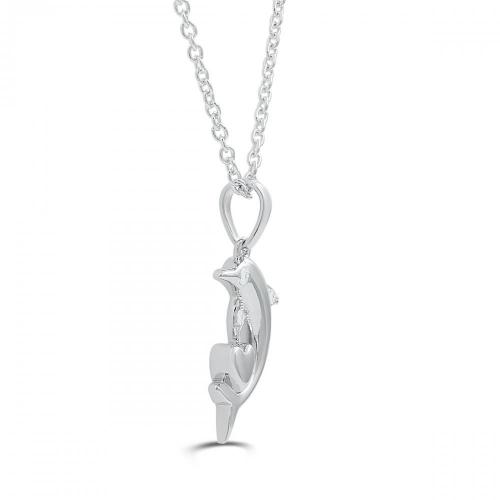 Love Spell Lab-grown Diamonds Dolphin Heart Pendant 0.05 Ct. T.w. in Sterling Silver