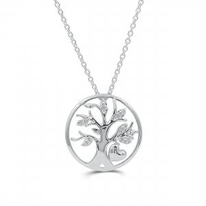 Love Spell Lab-grown Diamonds Life of Tree Pendant 0.10 Ct. T.w. in Sterling Silver