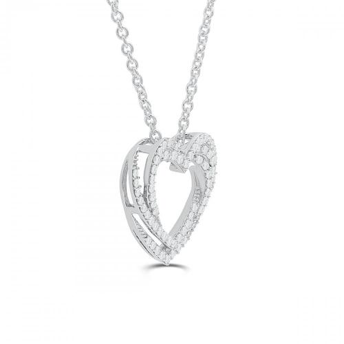 Love Spell Lab-grown Diamonds Double Heart Pendant 0.65 Ct. T.w. in Sterling Silver