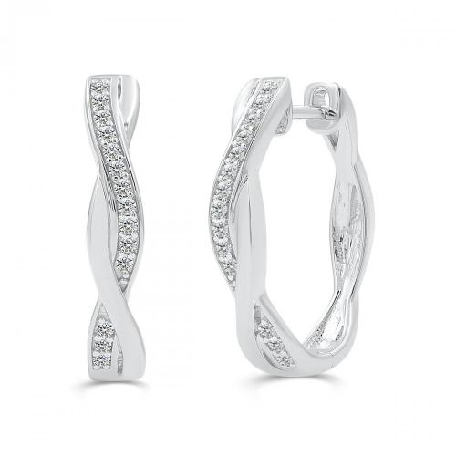 Love Spell Lab-grown Diamonds Infinity Hoops 0.25 Ct. T.w. in Sterling Silver