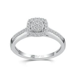 Love Spell Lab-grown Diamonds Halo Composite Ring 0.35 Ct. T.w. in Sterling Silver